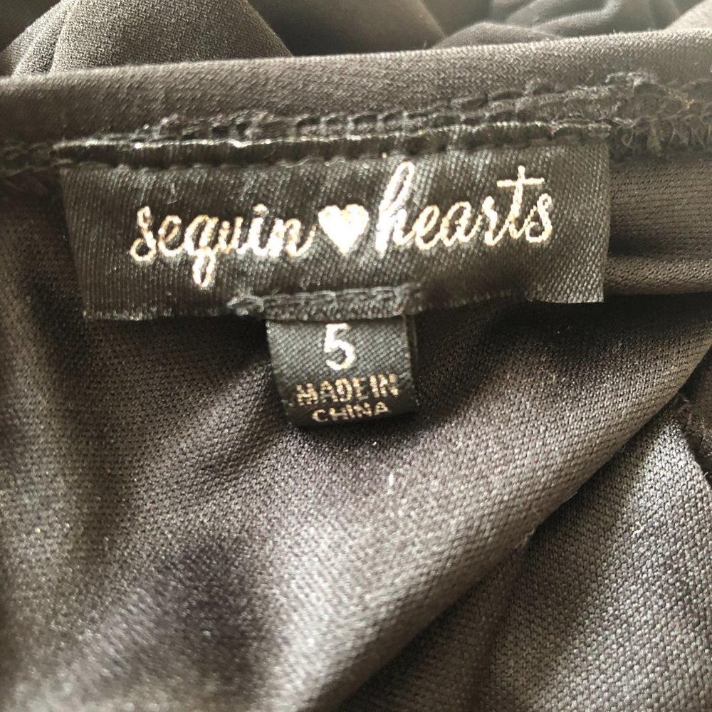 Sequin Hearts - Black Sequin Halter Gown View 6